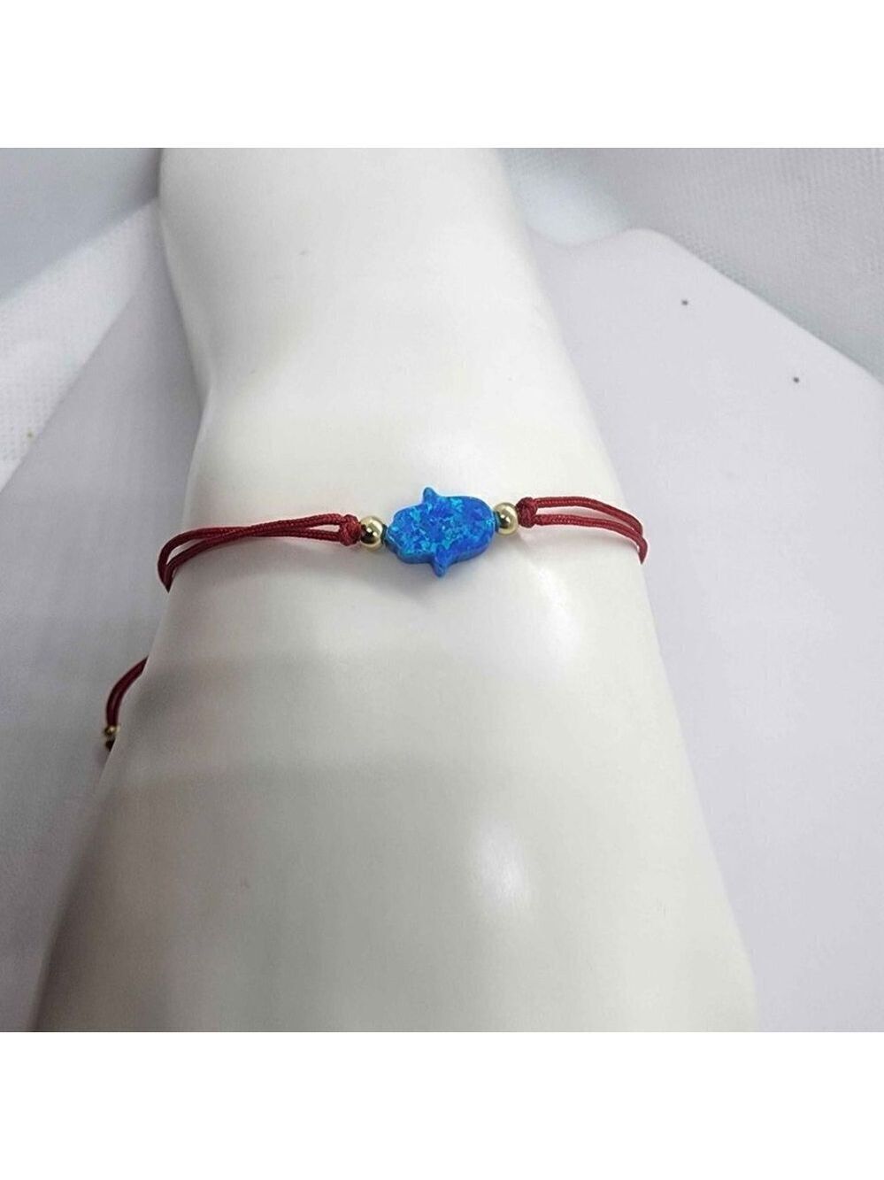 Hamsa & Opal Harmony: Red String Bracelet for Positive Energy